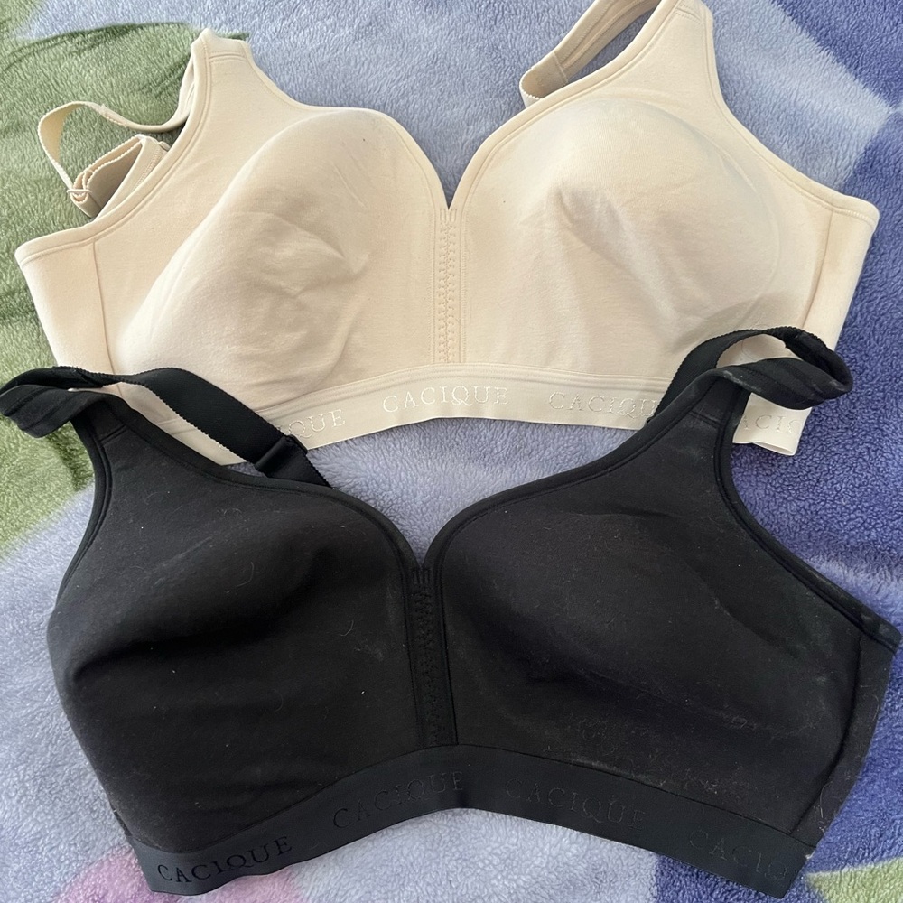 Cacique 40DD unlined and no wire bras. COTTON